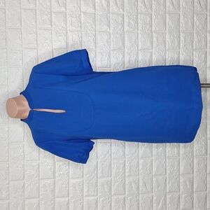 J. CREW Cobalt Blue Short Sleeve Tunic Shift Dress with Pockets